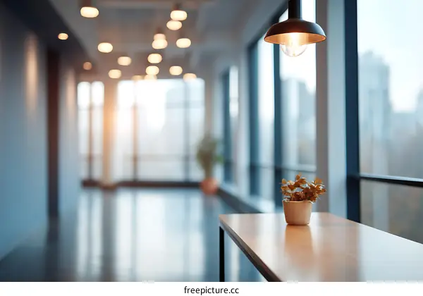 Modern Office Corridor with Daylight