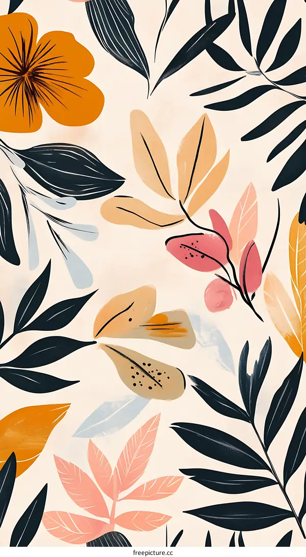 Abstract Tropical Leaves Pattern