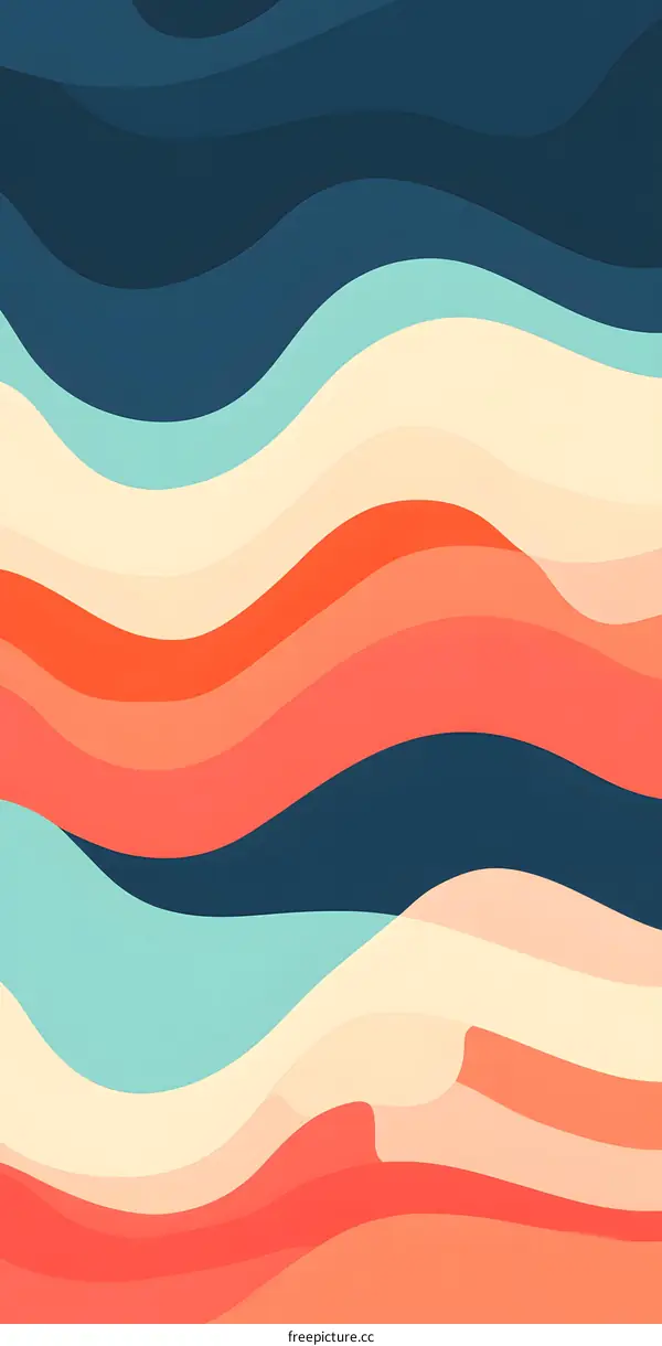 Abstract Colorful Wavy Lines Digital Art
