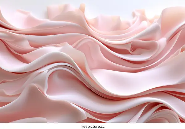 Pink silk fabric with waves