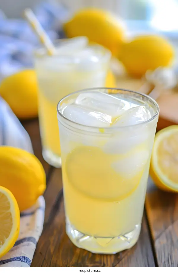 Refreshing Iced Lemonade with Lemon Slices