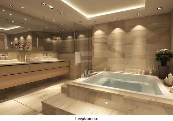 Luxury Modern Bathroom Design with Jacuzzi