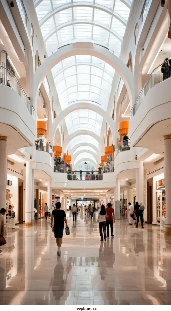 People walking in a shopping mall