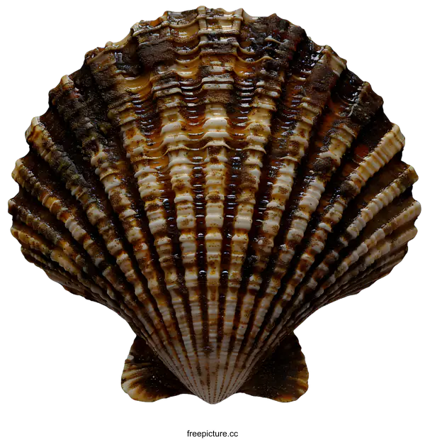 [Transparent Background PNG]Close-up of a Scallop Shell