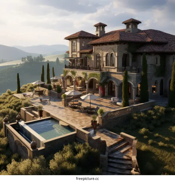 Luxury Italian Villa with Pool and Mountain Views