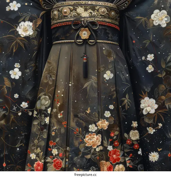 A kimono with a floral pattern