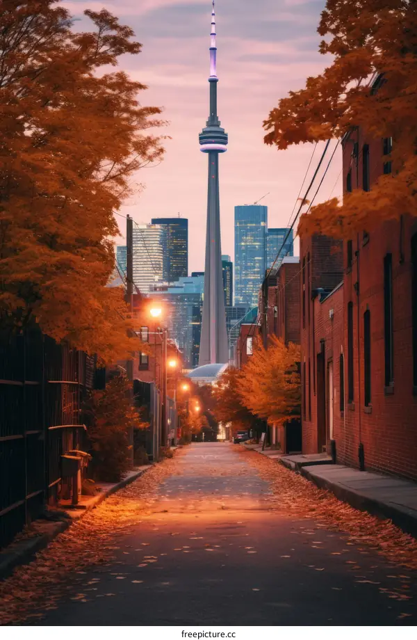 Toronto skyline at sunset