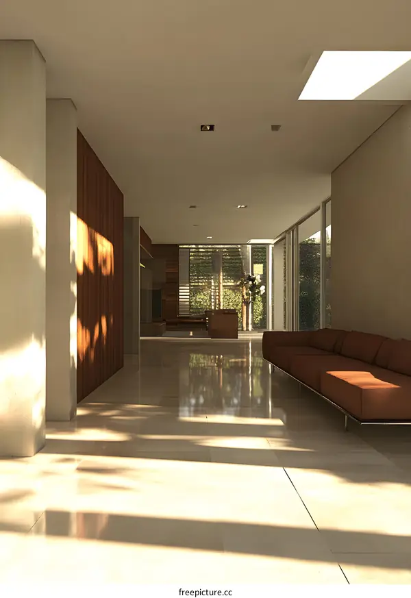 Modern Interior Design With Light Brown Sofa