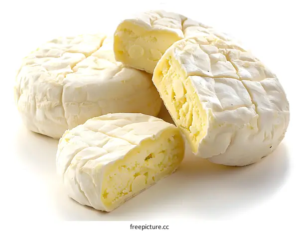 Four wheels of brie cheese