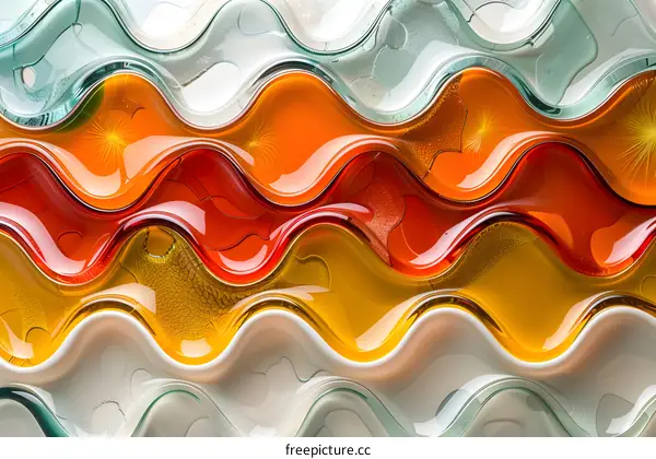 Colorful wavy glass texture background
