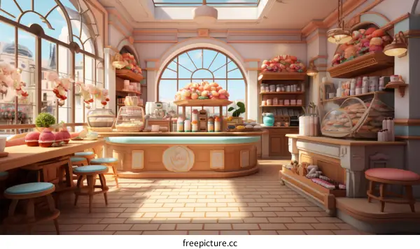 European style bakery shop interior
