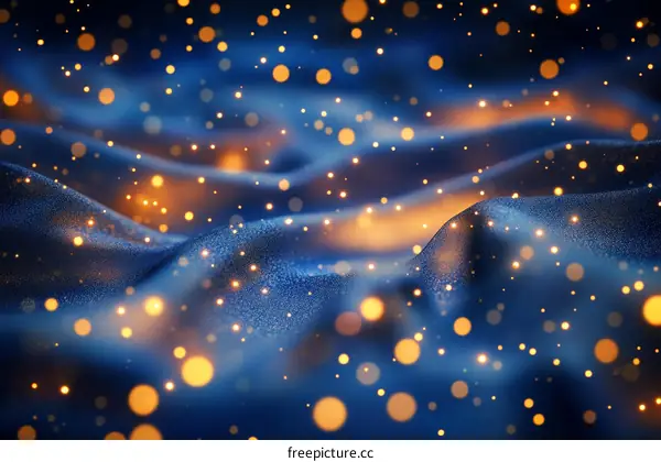 Abstract Blue Fabric with Golden Sparkle