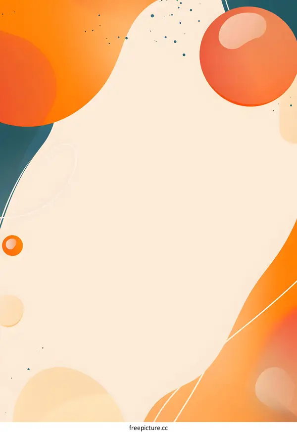 Abstract Orange and Blue Shapes Background