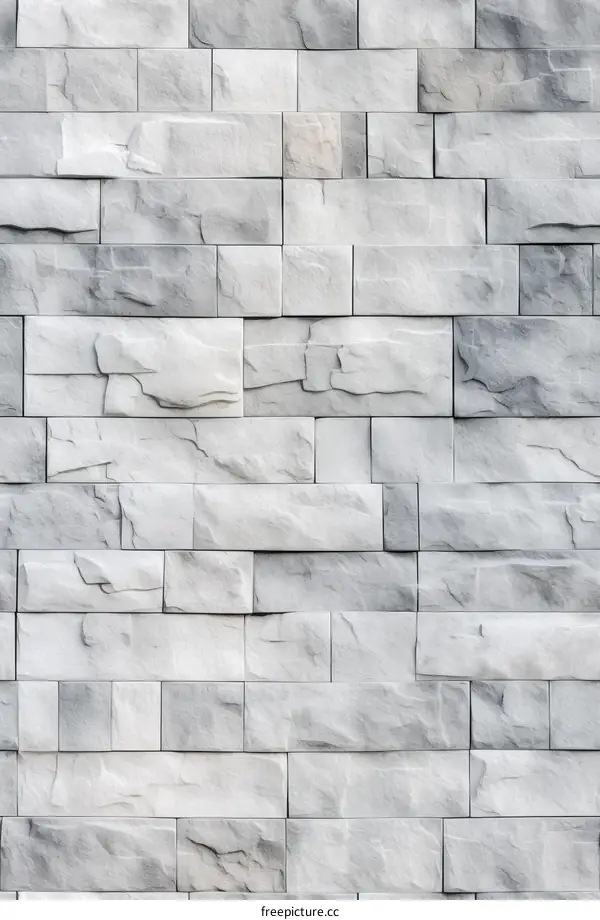 Gray and white stone brick wall texture background