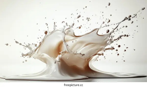 Creamy Milk Splash Abstract Illustration