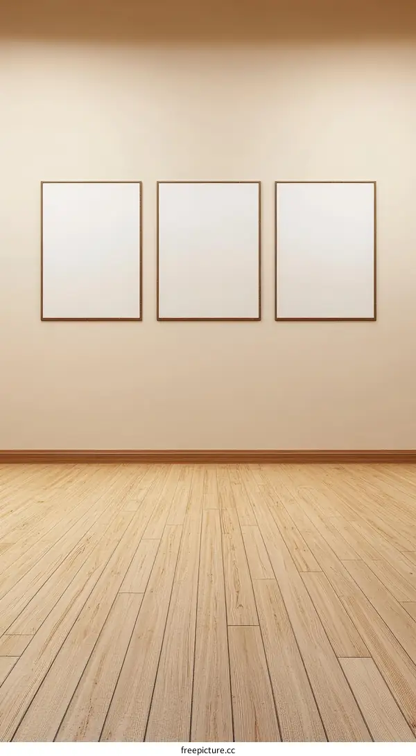 Empty Gallery Walls with Blank Picture Frames