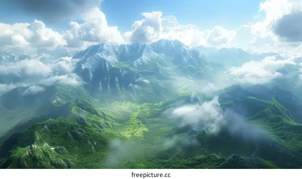 Mountain River Scenery: Natural Landscape