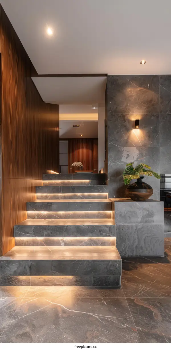 Modern Staircase in Luxurious Home