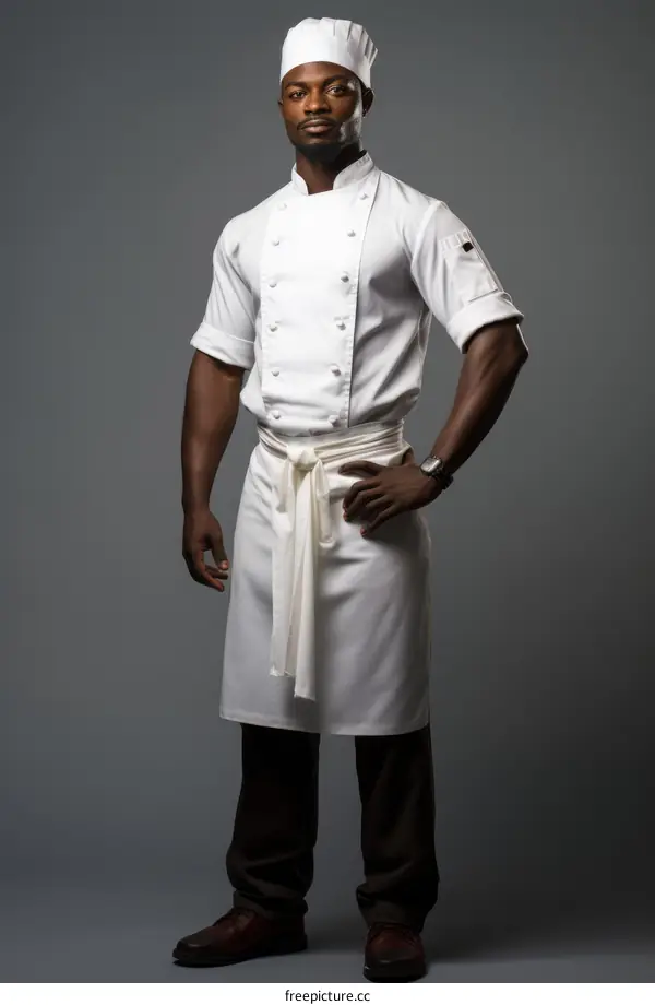Studio portrait of a professional African American chef