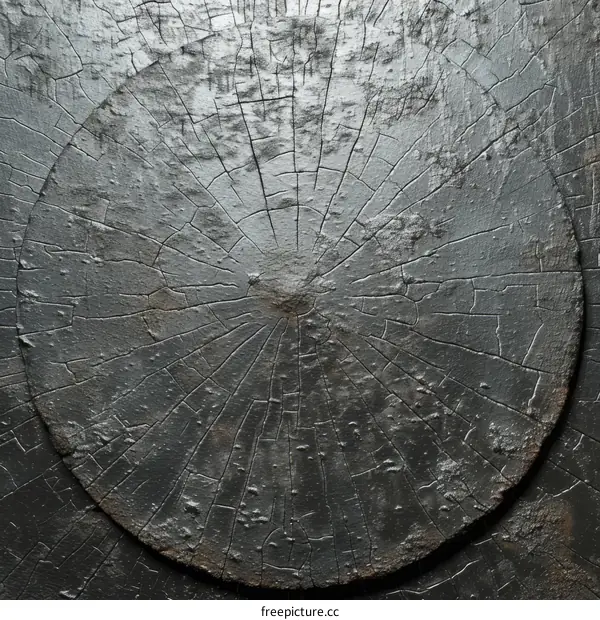 Black and white tree stump with cracks