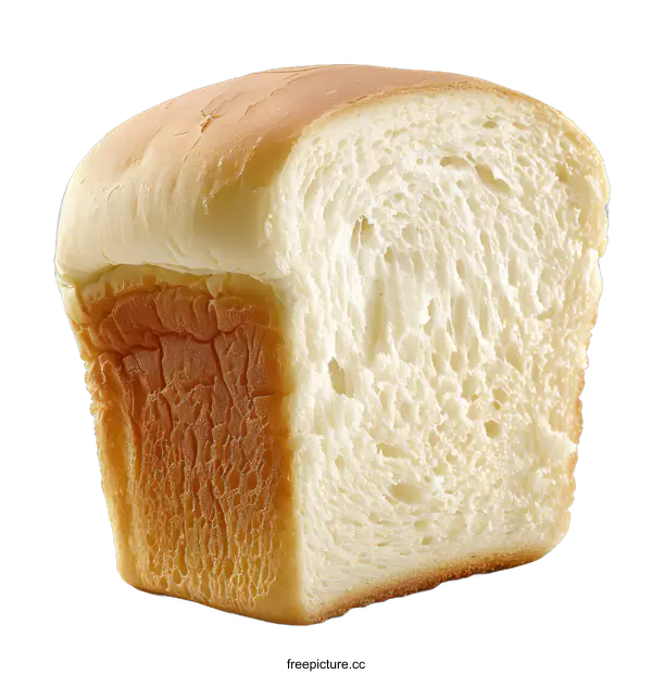 [Transparent Background PNG]Sliced Loaf of White Bread on White Background