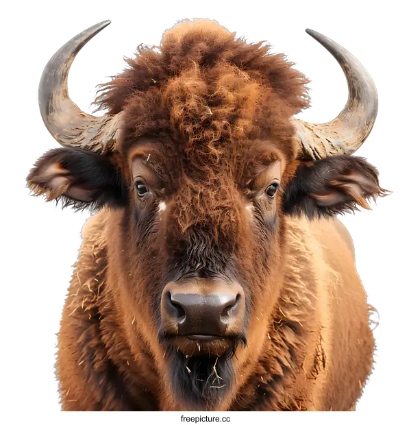 [Transparent Background PNG]European Bison Portrait
