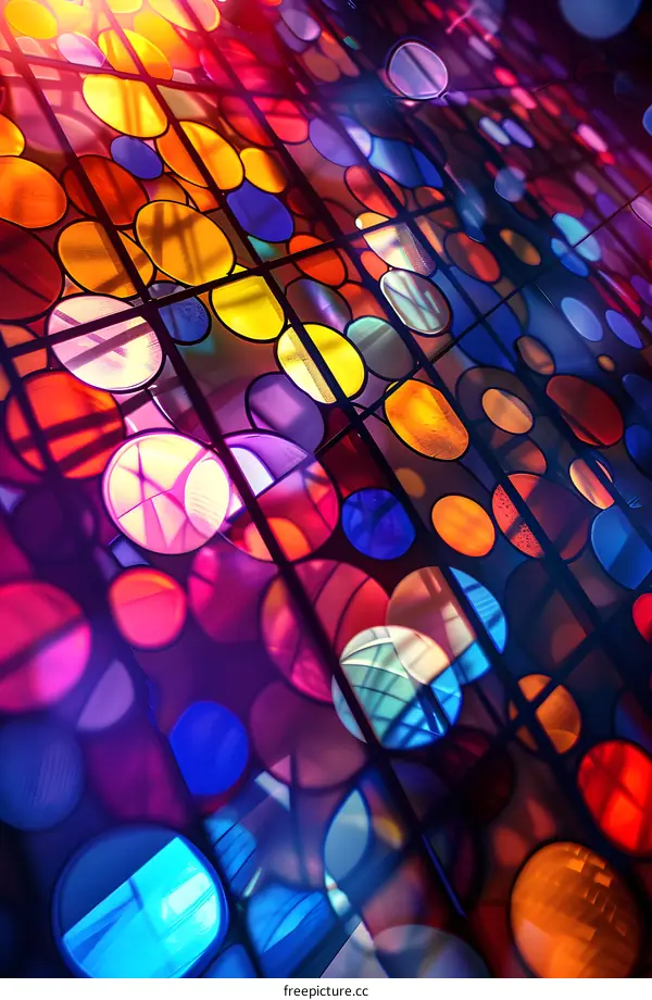 Colorful Glass Circles Abstract Background