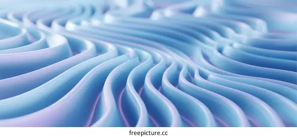 3D Abstract Curved Lines with Soft Blue and Purple Gradients