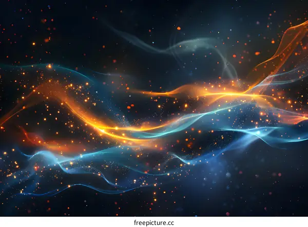 Abstract Blue and Orange Waves