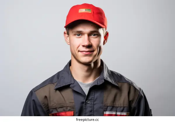 portrait of a young male worker