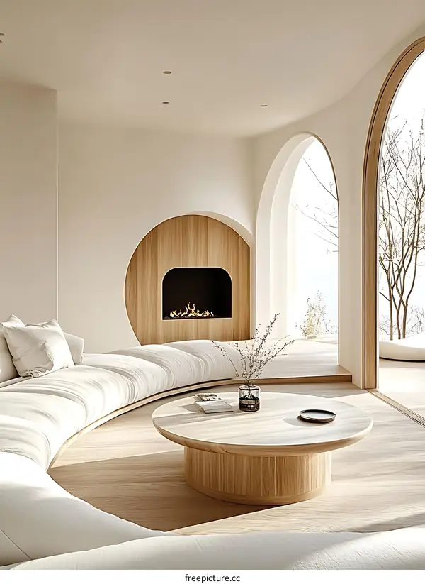 Modern Minimalist Living Room Design with Natural Materials