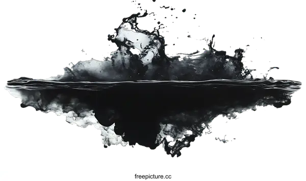 [Transparent Background PNG]Abstract Ink Splash in Water