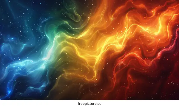 Abstract Colorful Flowing Space