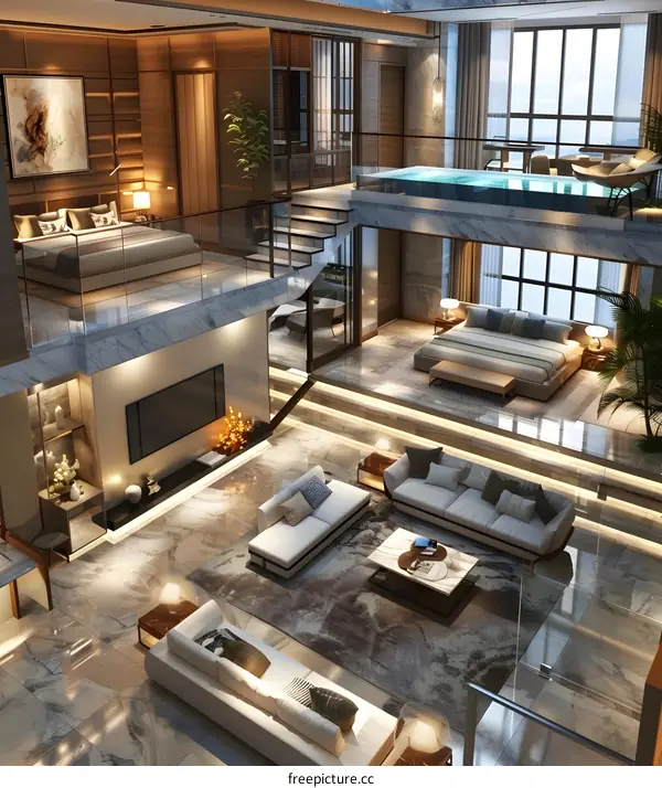 Duplex Apartment Interior Design的效果图