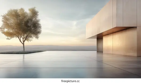 Modern Architecture Exterior with a Tree