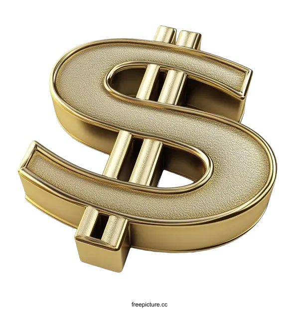 [Transparent Background PNG]Golden Dollar Sign Illustration
