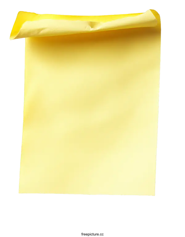 [Transparent Background PNG]Yellow Sticky Note on White Background
