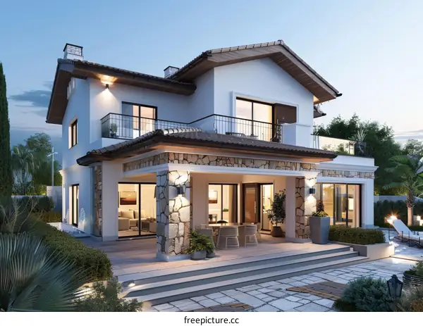 Modern Spanish Villa with Pool and Courtyard