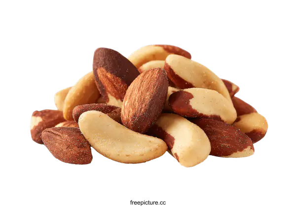 [Transparent Background PNG]Brazil Nuts Pile Close-up
