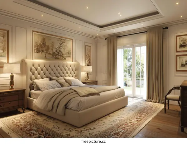 Luxury European-Style Home Bedroom 3D Renderings