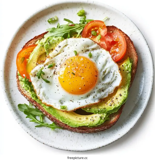 Avocado Toast with Fried Egg Breakfast Dish