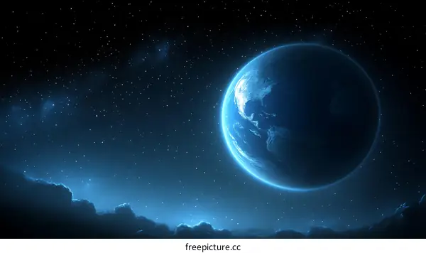 Earth at Night in Space