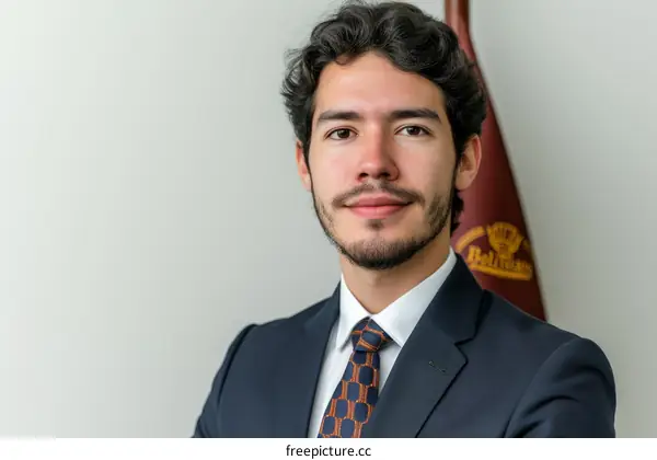 Portrait of a young man in a suit and tie
