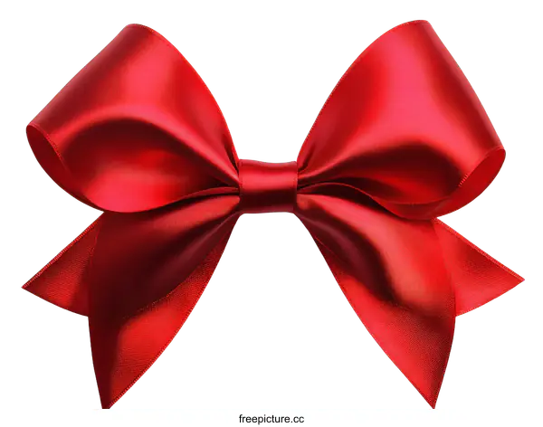[Transparent Background PNG]Red Satin Ribbon Bow Decoration