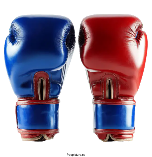 [Transparent Background PNG]Pair of Boxing Gloves in Red and Blue Colors