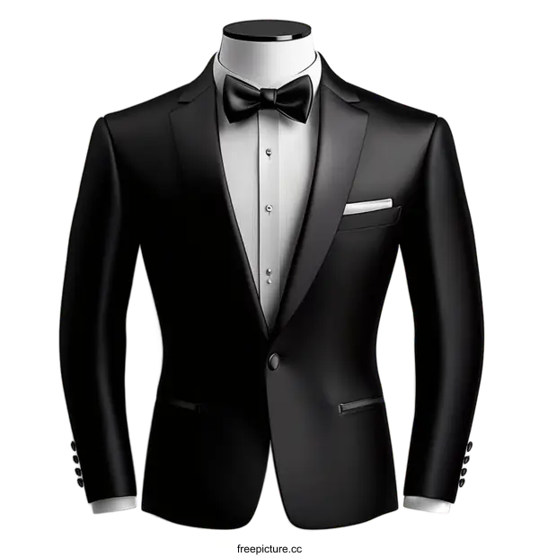 [Transparent Background PNG]Black Tuxedo Elegant Formal Wear