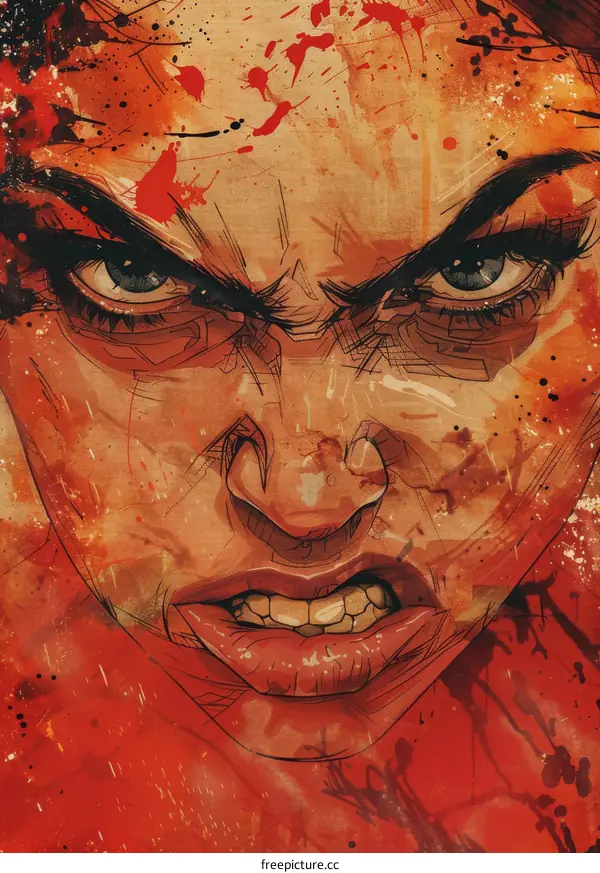 Close-up portrait of an angry woman