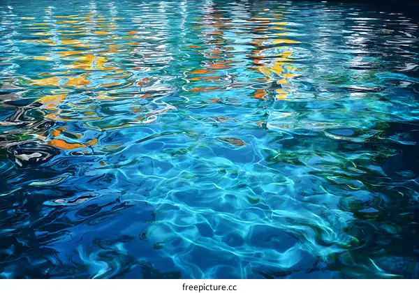 Colorful Ripples in a Pool of Water