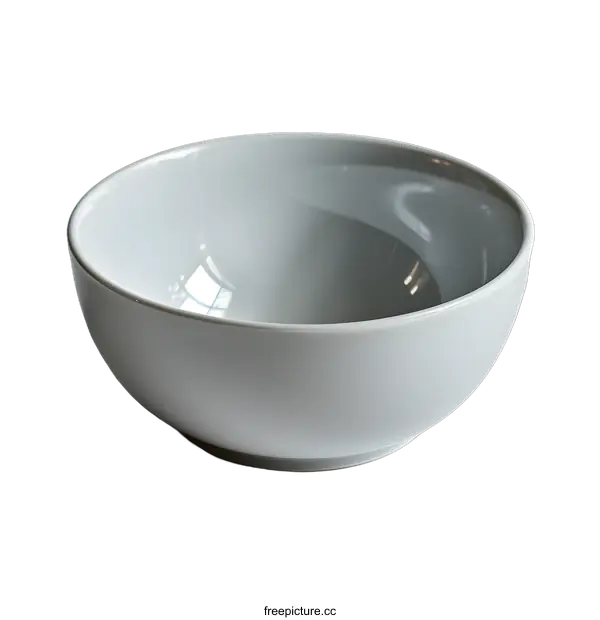[Transparent Background PNG]Empty White Ceramic Bowl On White Background