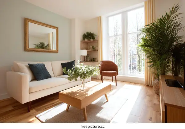 Modern Living Room with Large Window